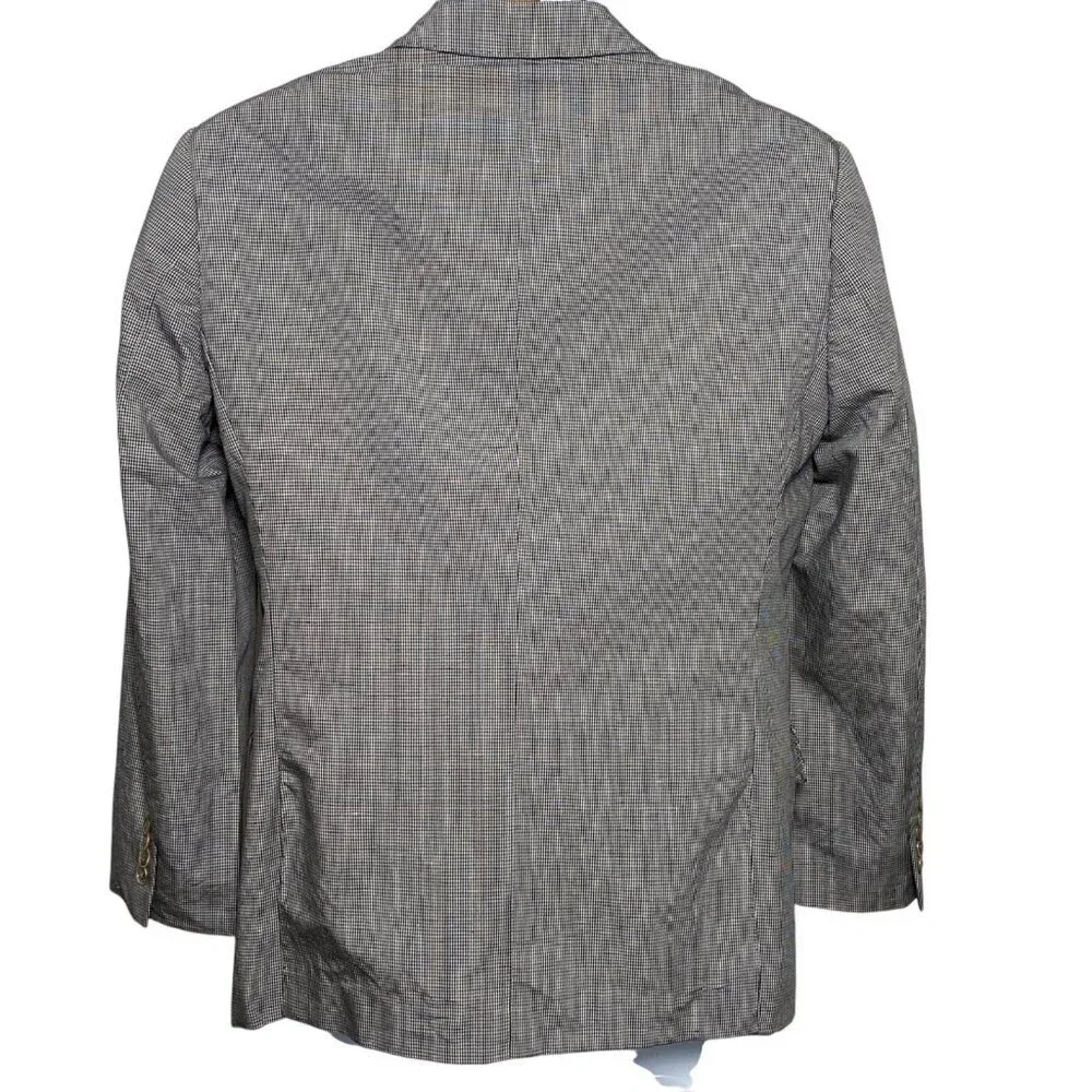 Intermezzo Blazer Sport Coat 1 Button Gray Plaid Double Vents Lined Mens